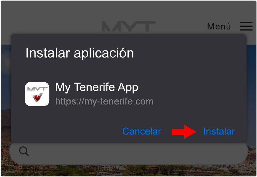 Captura de pantalla Android Google Chrome Navegador ENLACE azul "Instalar"
